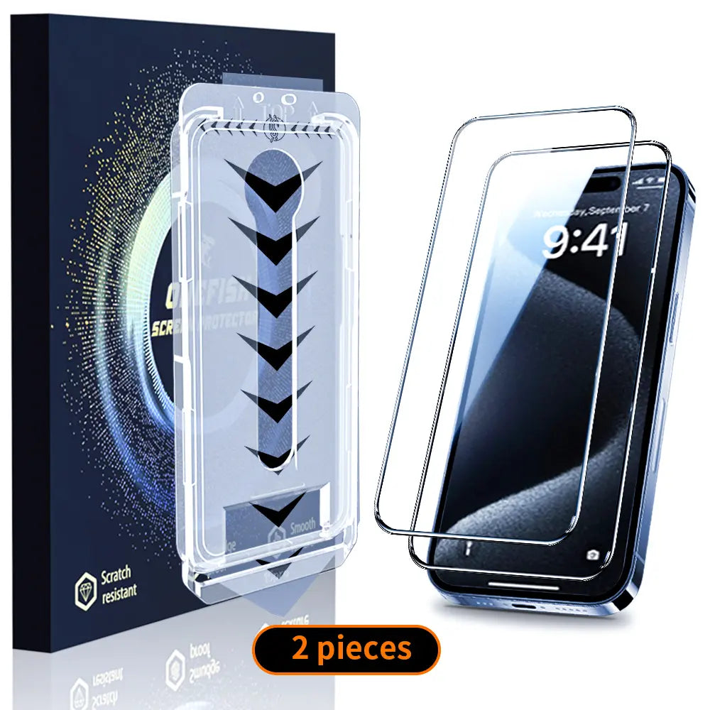One Fish Tempered Glass Privacy Screen Protector for Samsung and iPhone - Shockproof, Crystal Clear Phone Protection Accessory
