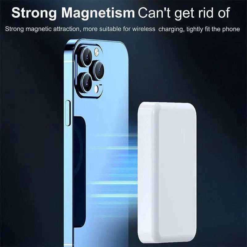 5000mAh Magnetic Power Bank - MagSafe-Compatible Wireless Portable Charger for iPhone 12-17 Series, Optimized for Magnetic Cases