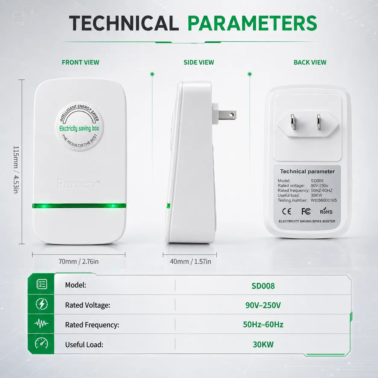 Compact Plug-In Power Device with Indicator Light for Home, Office, and Daily Use