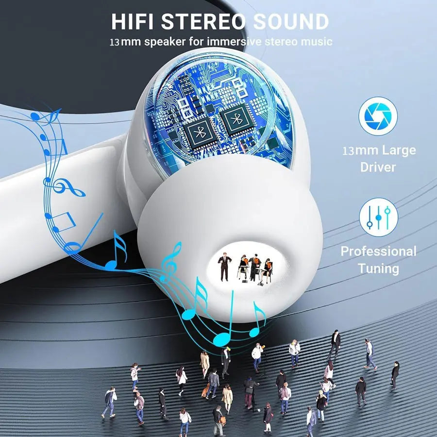 Elevate Your Audio Experience with TWS Wireless Bluetooth Earphones - High Fidelity Sound, Smart Touch Control, and Long Battery Life