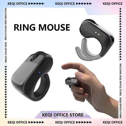 Bluetooth Dual-Mode Rechargeable Ring Mouse - Lightweight Remote Control for Selfie, Short Video, and Speech Applications