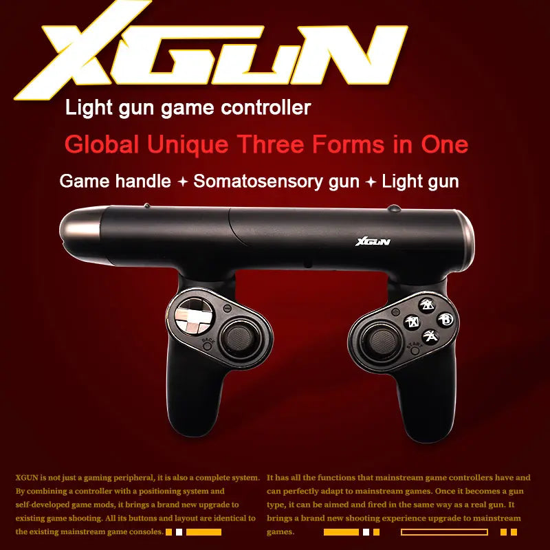 Xgun 2-in-1 Transformable Game Controller and Light Gun - Compatible with PC, PS, Switch, and Android | Hall Effect Sticks for Drift-Free Performance | Magnetic Suspension Feedback for Enhanced Recoil | Zero-Boundary Tracking with 5 ms Ultra-Low Latency