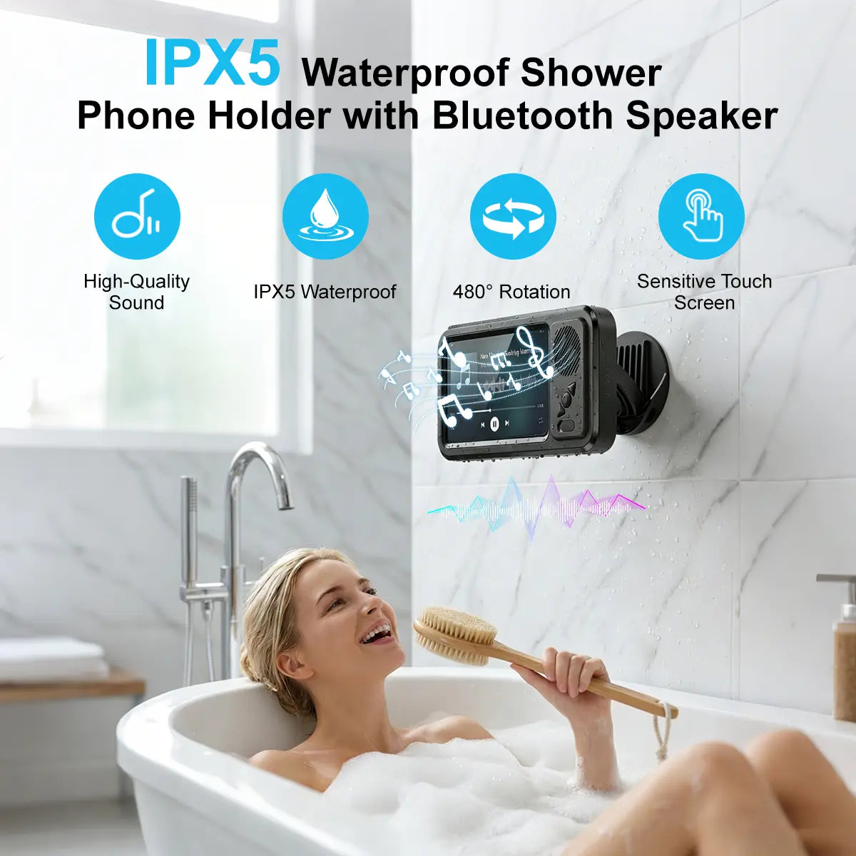 Transform Your Space with the Ultimate Waterproof Bluetooth Box Speaker – 360° Rotating Touch Screen for Movies, Music, and More!
