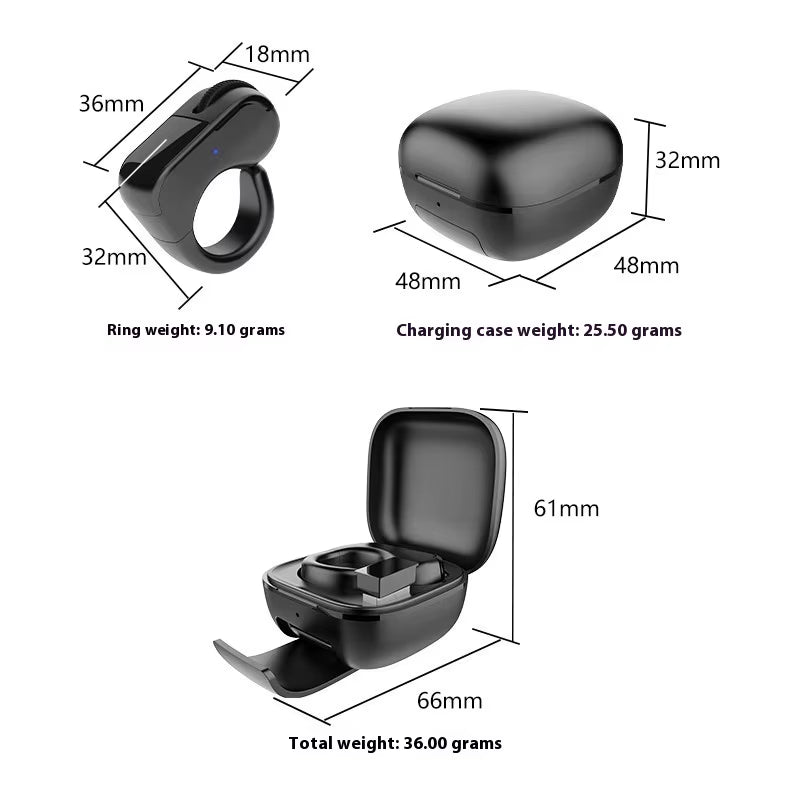 Bluetooth Dual-Mode Rechargeable Ring Mouse - Lightweight Remote Control for Selfie, Short Video, and Speech Applications