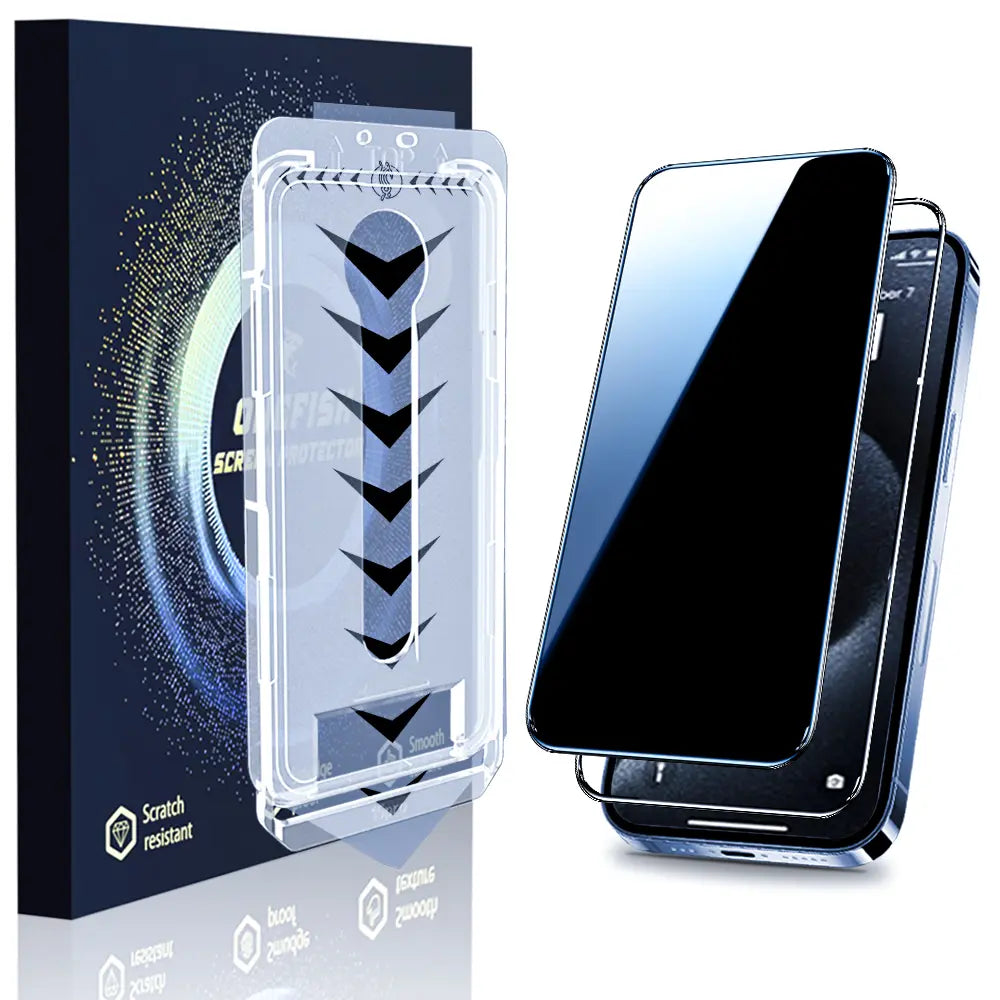 One Fish Tempered Glass Privacy Screen Protector for Samsung and iPhone - Shockproof, Crystal Clear Phone Protection Accessory